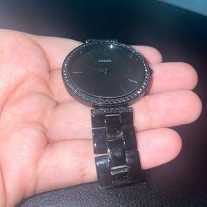 Black fossil watch